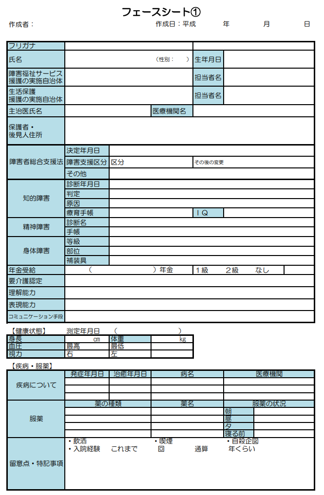 フェイスシート